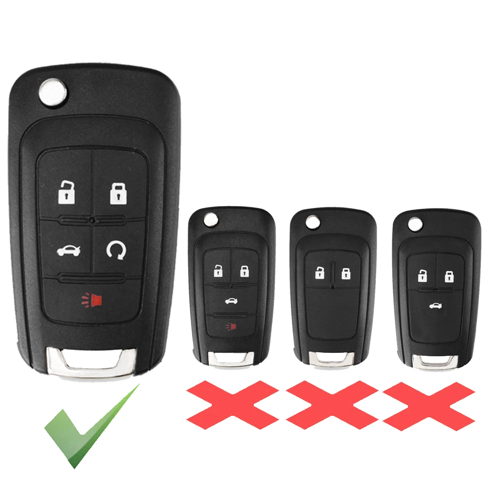 Modified Folding Flip Car Remote Control Key Shell Case For Chevrolet Equinox Malibu Cruze Impala Sonic Camaro Caprice 5 Button