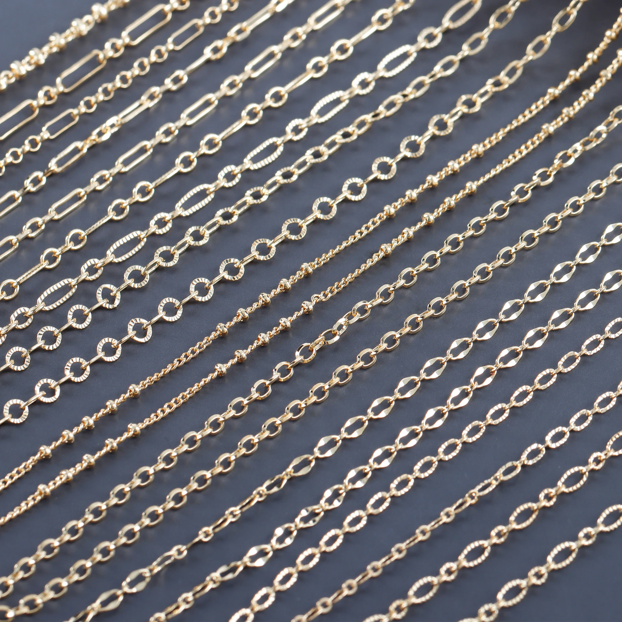 GUFEATHER C227,diy chain,18k gold plated,copper,pass REACH,nickel free,diy bracelet necklace,jewelry making finding,3m/lot