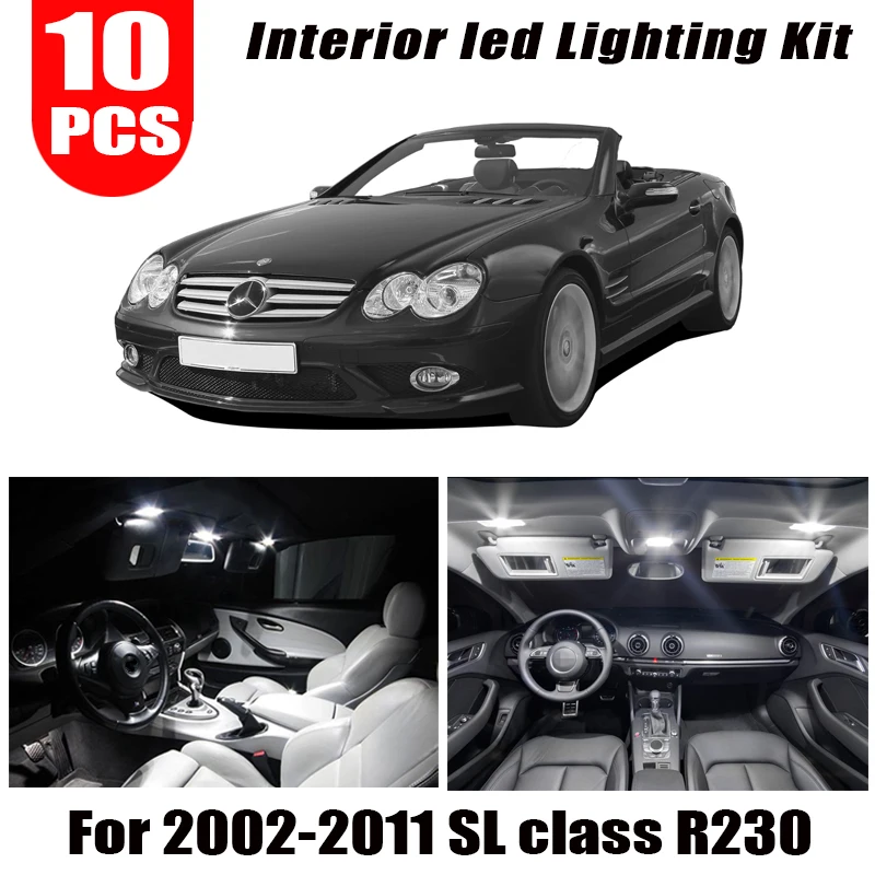 For Mercedes For 2002-2011 Mercedes-Benz SL class R230 SL350 SL600 SL55 AMG LED trunk Bulb Interior door footwell Lights Kit