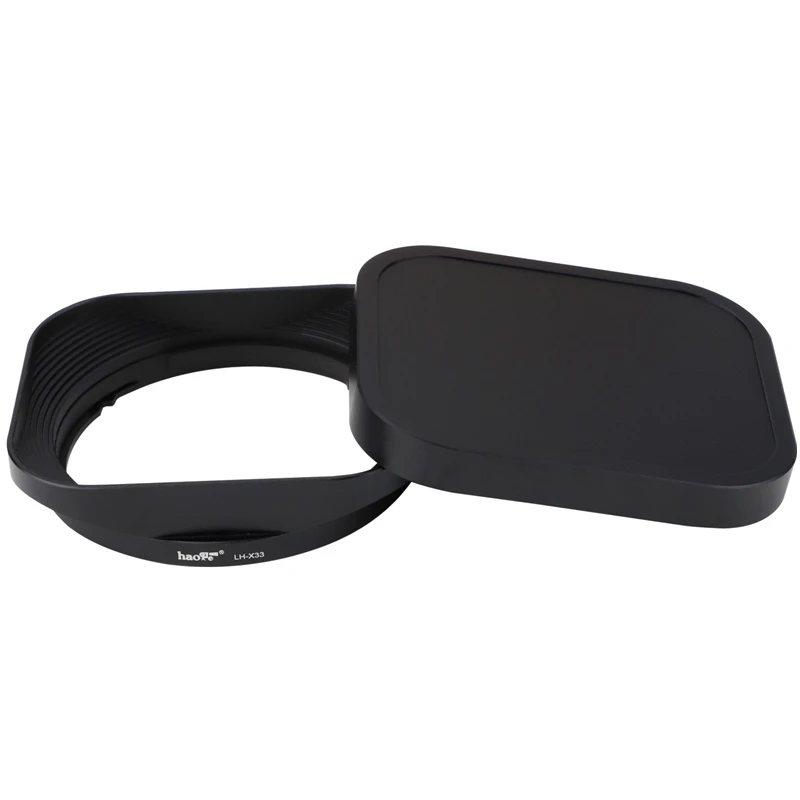 Haoge Kim Loại Vuông Bằng Lưỡi Lê Lens Hood Cho Máy Ảnh Fujifilm XF 33Mm F1.4 R WR, fuji XF 33Mm F/1.4 R LM WR Hood Bóng Với Nắp Kim Loại
