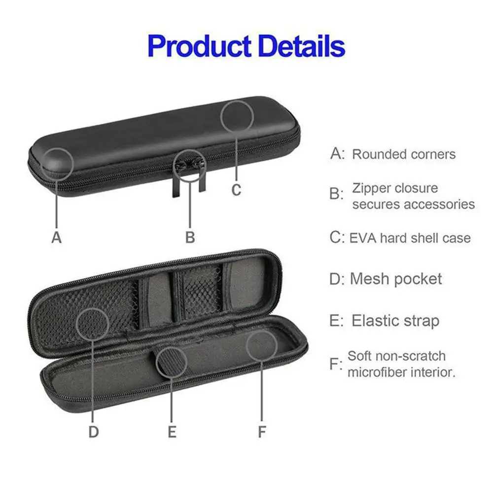 Black EVA Hard Shell Stylus Pen Pencil Case Holder Protective Carrying Box School Hard Pencil Case for Pen Ballpoint Pen Stylus