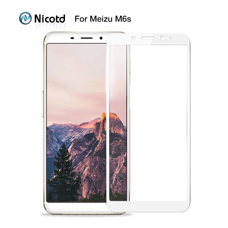 Nicotd-전체 커버 강화 유리 meizu M6s M6 Note 8 9 화면 보호기, MEIZU m6t v8 x8 16t 16 15 Plus 보호 필름