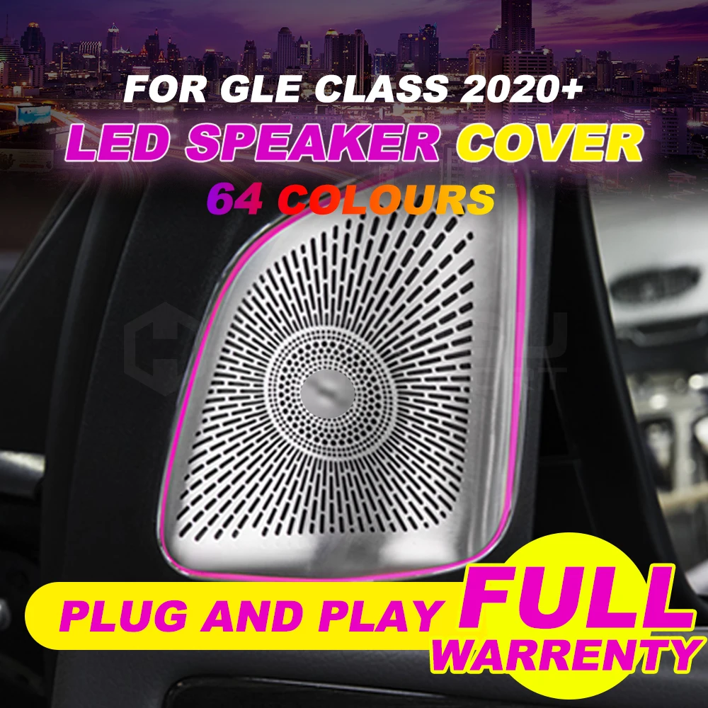 64 colors LED Speaker cover For GLE Class W167 year 2020+ Speaker cover interior car accessories Synchronized with ambient light