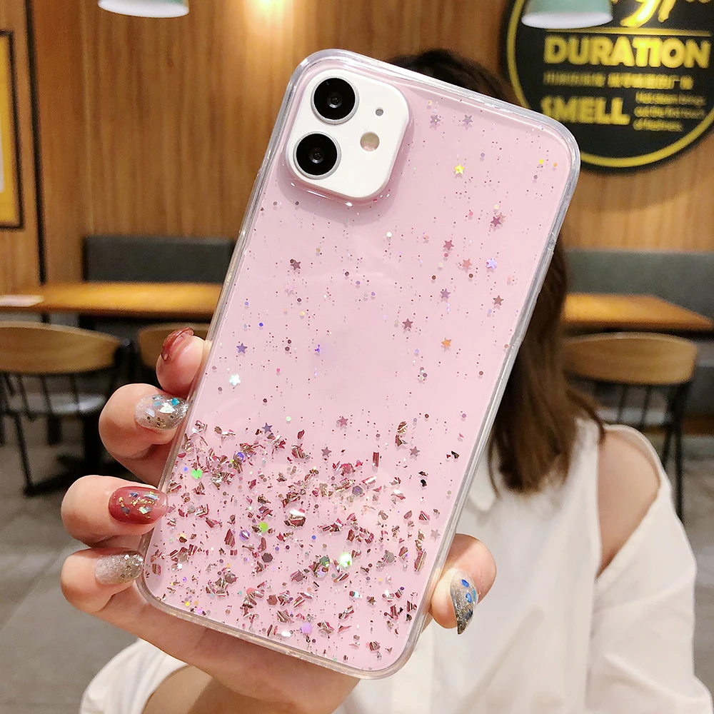 Glitter Silicone Case For Xiaomi Mi 11T Pro 10T Lite Redmi Note 11 10 Pro 4G 10s 9 9T 9A 8 POCO X3 Ultra Thin Clear Soft Cover