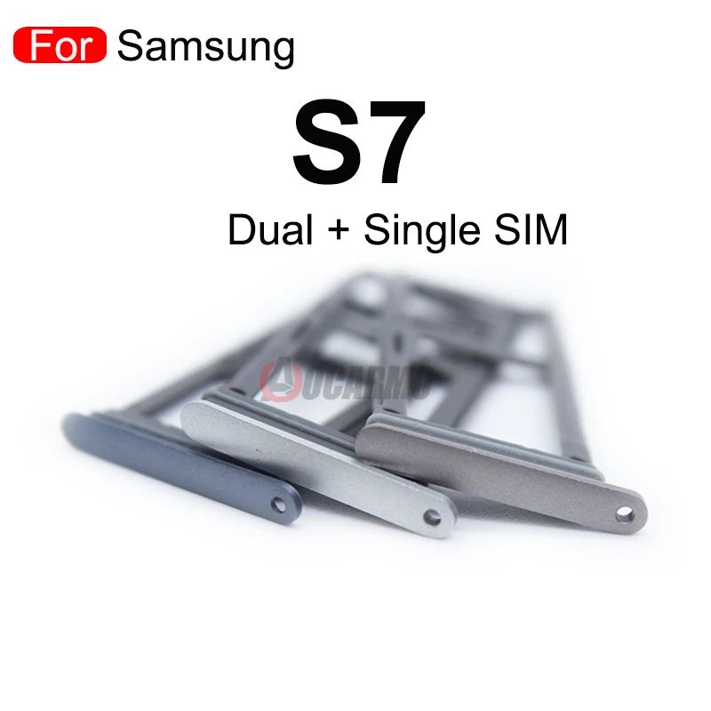 Aocarmo per Samsung Galaxy S7 G930 G930F oro/argento/grigio singolo doppio metallo plastica Nano supporto per Slot per schede Sim