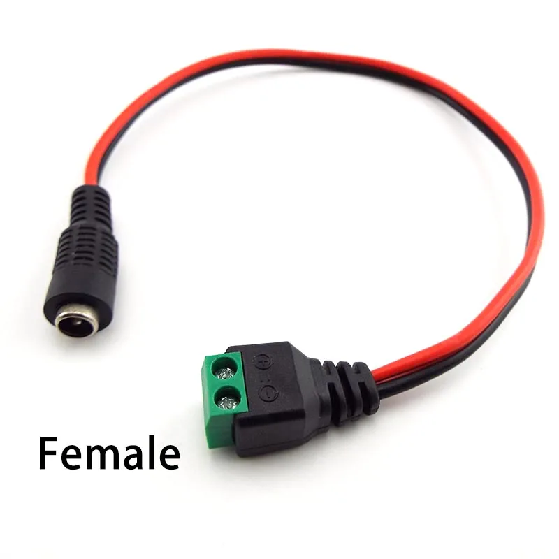 5.5*2.1mm 12V DC Male Female Plug Cable to DC Plug Connector Extend Cable for LED Light Strip CCTV Camera