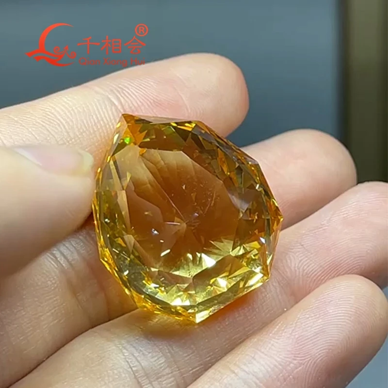 

The Florentine Dia mond 232ct 26*30.7mm PaleYellow color rose 126 cutting cubic zirconia loose stone cz stone