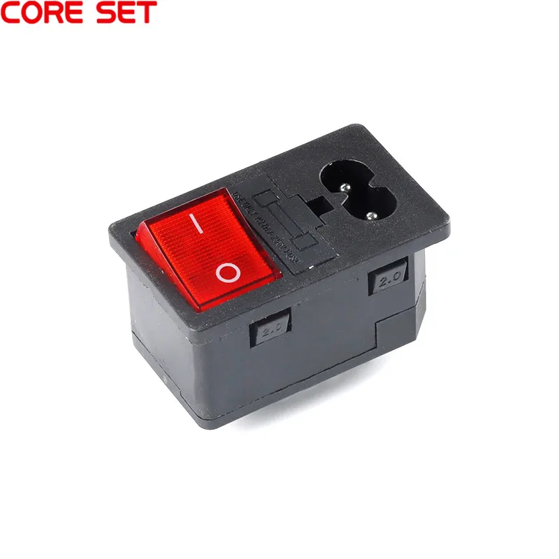 AC-14-F16 Full Copper Integrated Power Socket DB-8-8 AC-14-F19 AC-01 For KCD1 10A Plug Male Connector KCD4 KCD3 Power Socket New