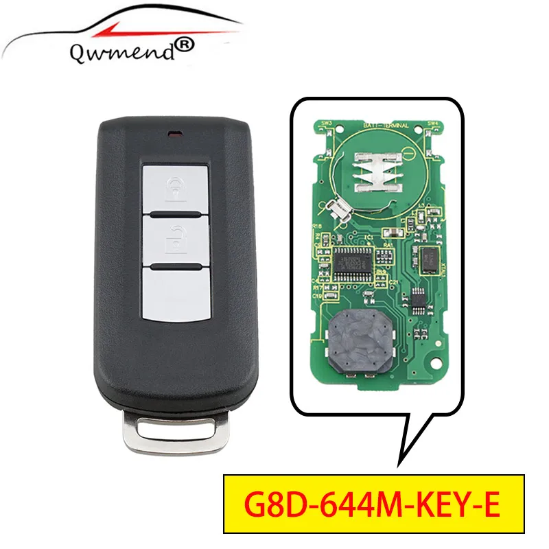 

QWMEND G8D-644M-KEY-E 2 Buttons Smart Car Key for Mitsubishi Lancer Outlander ASX 433Mhz PCF7952 Chip ID46 Car Remote Key