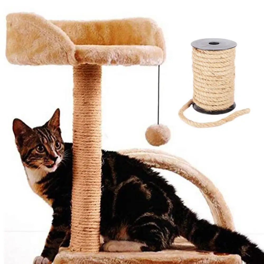 Fai da te tiragraffi per gatti corda intrecciata in Sisal sostituzione tiragraffi giocattolo gatto arrampicata telaio corda vincolante