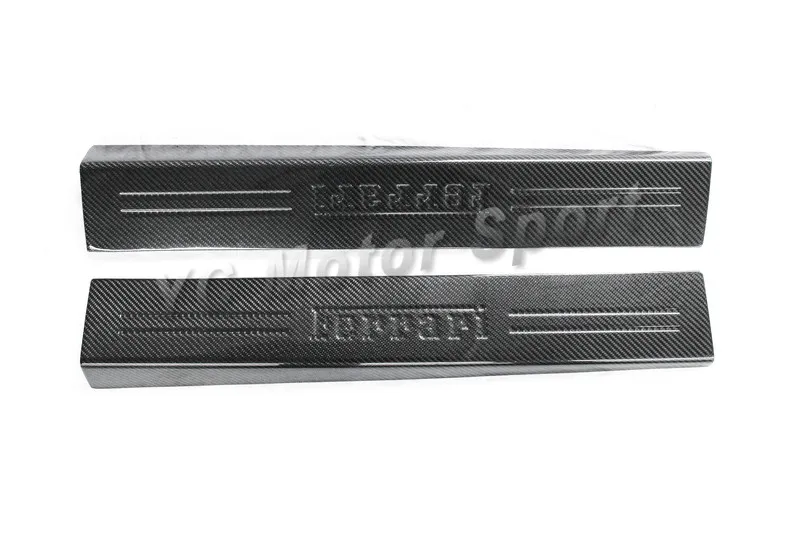 Car Accessories Full Carbon Fiber Door Sill 2pcs Fit For 2012-2015 F12 Berlinetta Door Sill Kick Panel Car Stying