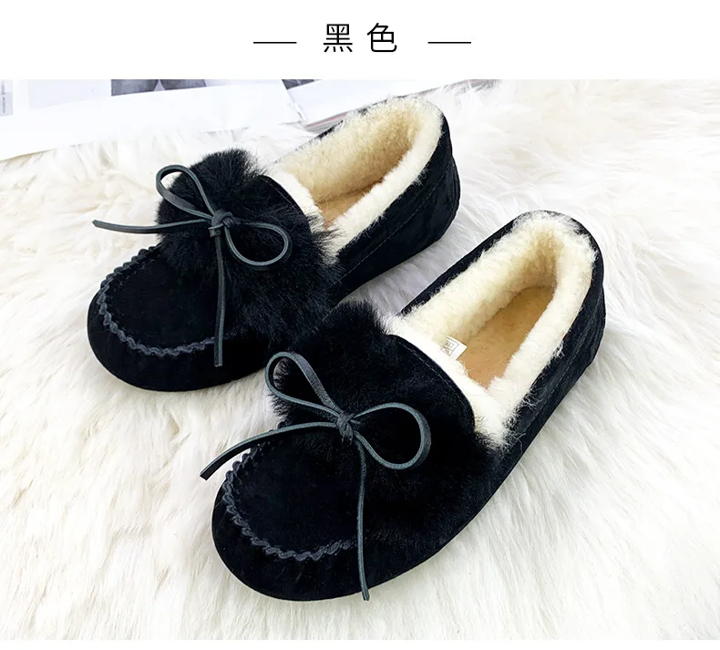 High Quality 100% Genuine Leather Natural Fur Women Flat Shoes Fashion Casual Loafers Women Shoes Moccasins Female Driving Shoes