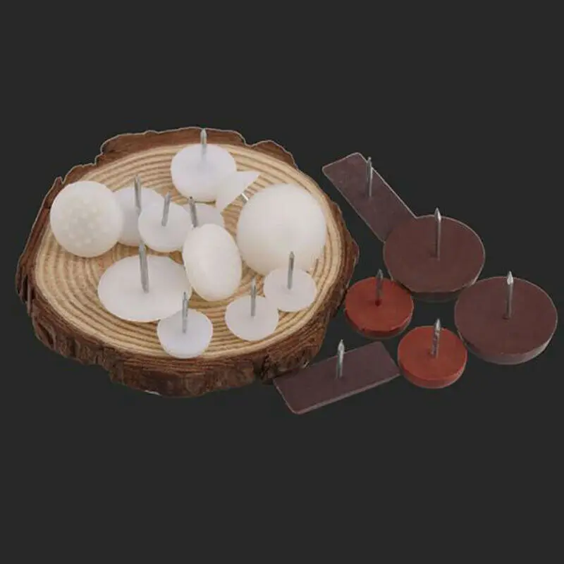Deslizadores de clavos de plástico para muebles, protectores de azulejos de suelo de madera, alfombrilla antideslizante para patas de mesa y silla, 12-27mm