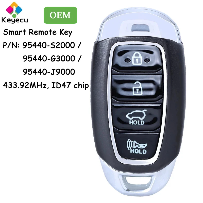 

KEYECU Smart Remote Car Key With 4 Buttons for for Hyundai I30 Elantra GT Santa Fe Kona Fob 95440-S2000 95440-G3000 95440-J9000