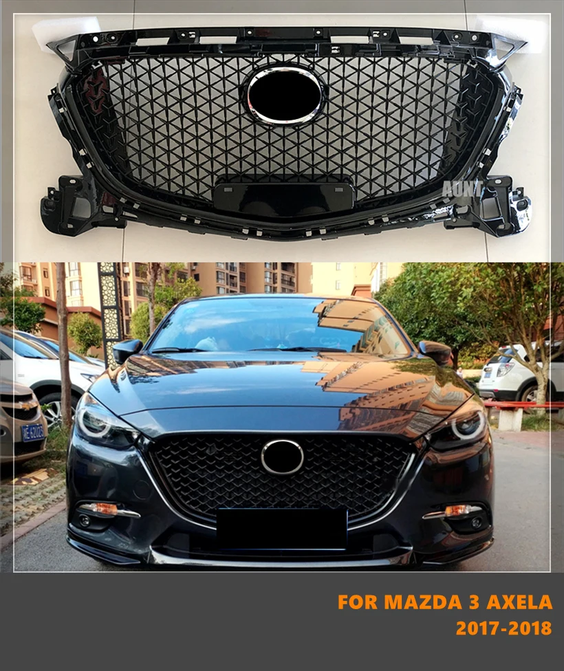 

Good Quality ABS Front Middle Grille Racing Grill Front Bumper Grill Fit For Mazda 3 Axela 2017-2018