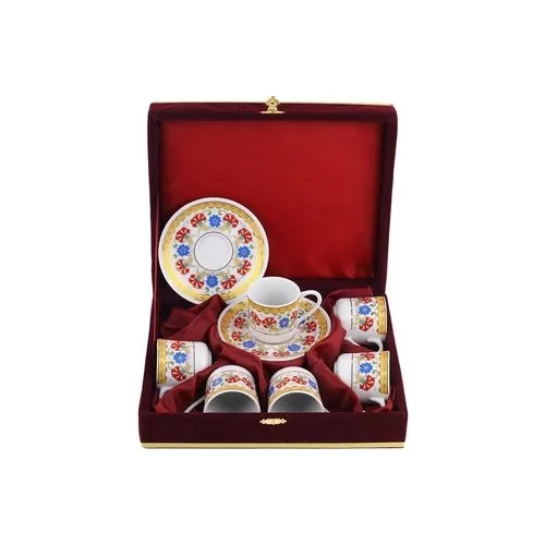 Porcelain Cup Pad 6 Person Tea Coffee Cups Tea Coffee Sets Tea Coffee For Trophy Turkish Tea Cup Set Glass