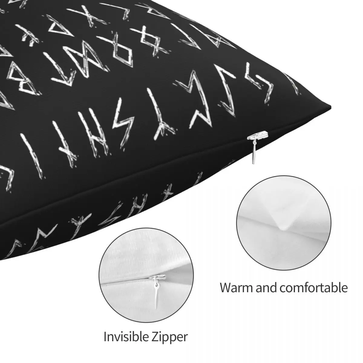 Futhark Runes Scarf Throw Pillow Case Viking Norse Mythology Short Plus Cushion Covers For Home Sofa Chair Decorative Backpack