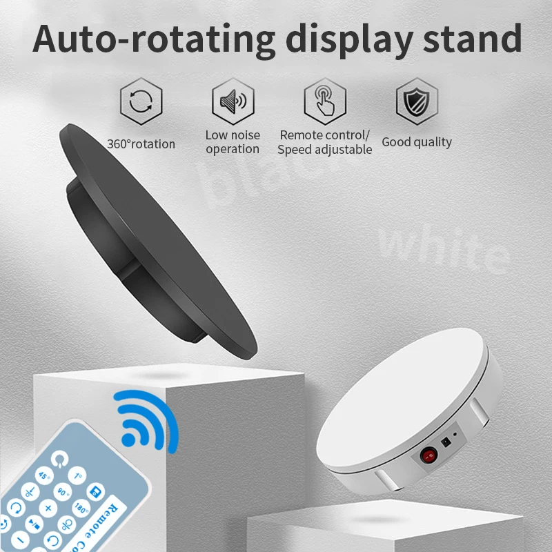 

360Degree Round Rotating Remote Automatically Turntable Photography Display Stand Base For Photography Video Vlog Shooting Props