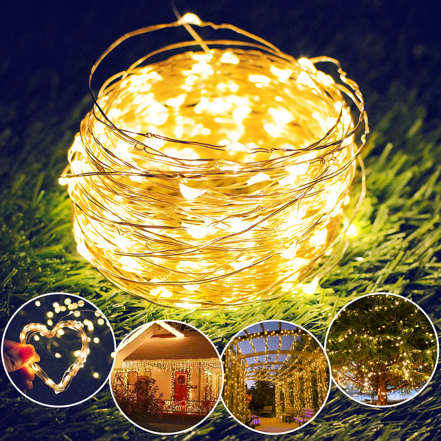 Led Fairy Lights Copper Wire String 5M 50 LED Holiday Outdoor Lamp Garland Luces LED For Christmas Tree Wedding Party Decoration