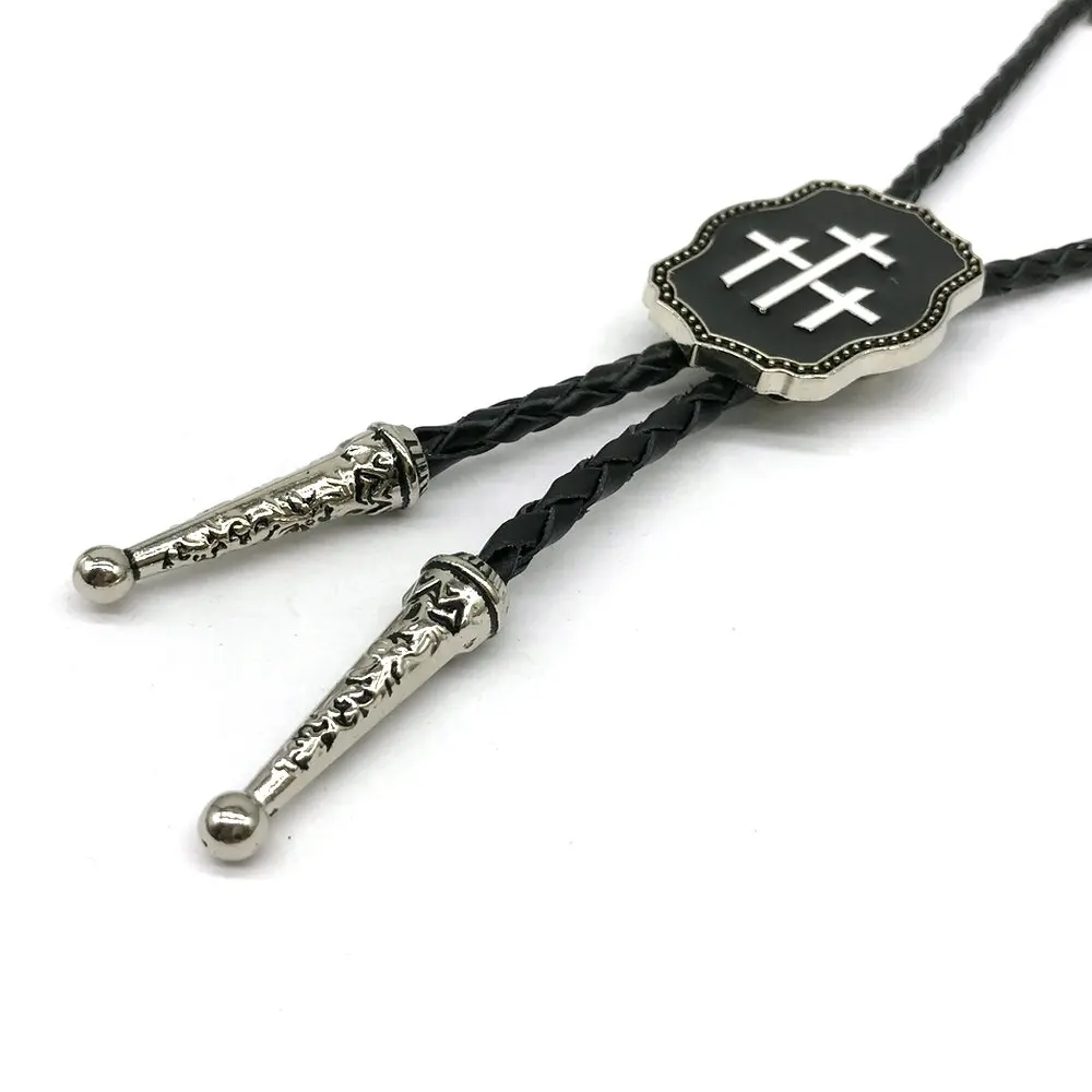 Cross dripping metal bolo tie tuxedo suit accessories bolo collar leather cord for both men and women