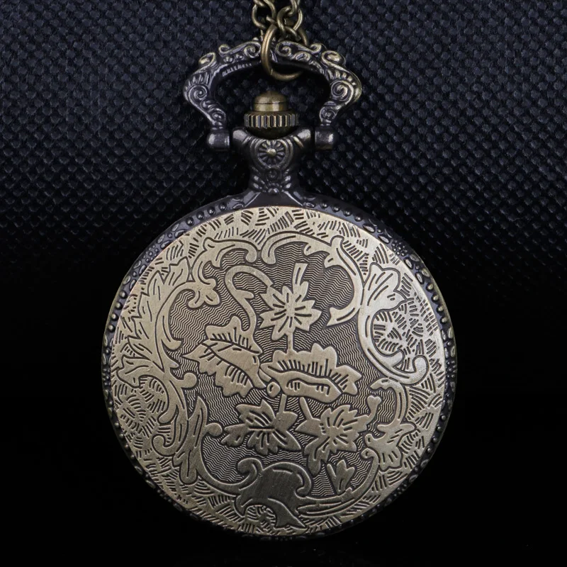 Orologio da tasca con custodia modello pesce Montres quadrante bianco grande con numeri arabi collana con orologio a catena sottile