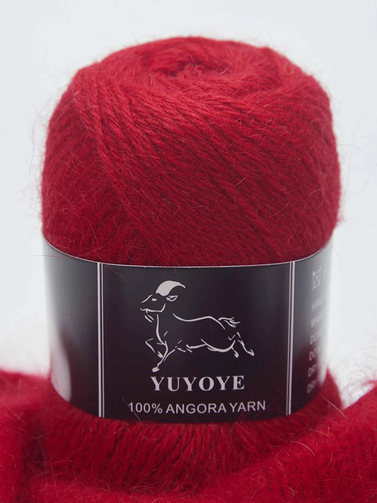 YUYOYE 100% Angora Yarn For Hand Knitting 4-Ply Warm Soft Crochet Wool Yarn Thread Knitting 50 Grams/Ball Handmade DIY Knitting