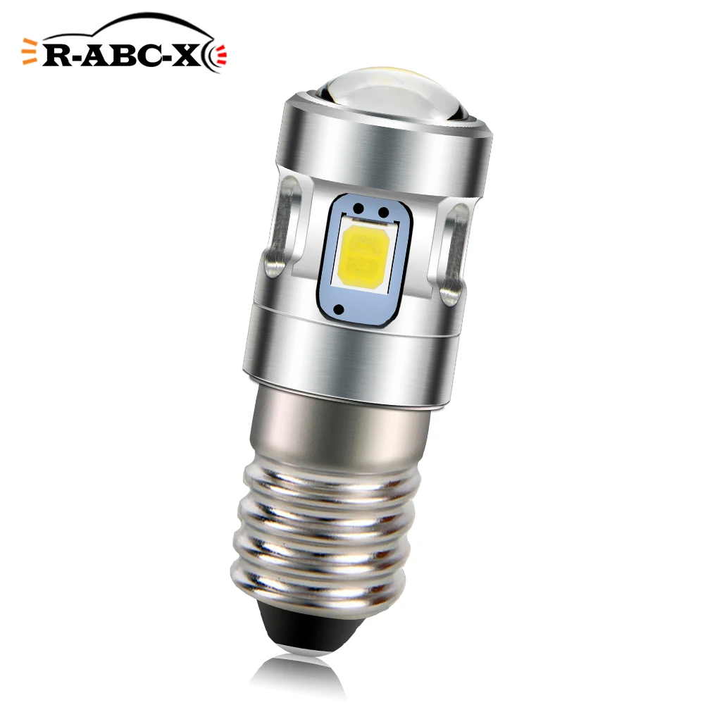 

RUIANDSION 1Pcs E10 Screw Base Bulb Flashlight Replace Indicator Lamp 2535SMD 500Lm Spotlight Nopolar 6000K 4300K 3V 4.5V 6V