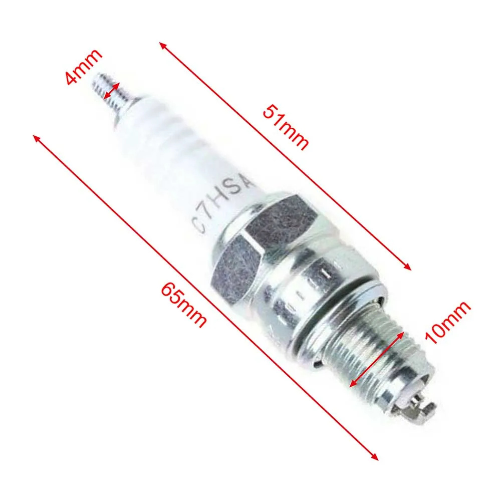 

2x Motorcycle C7HSA 4629 Spark Plug Fits Scooter GY6 50cc 150cc High Performance 3 Electrode