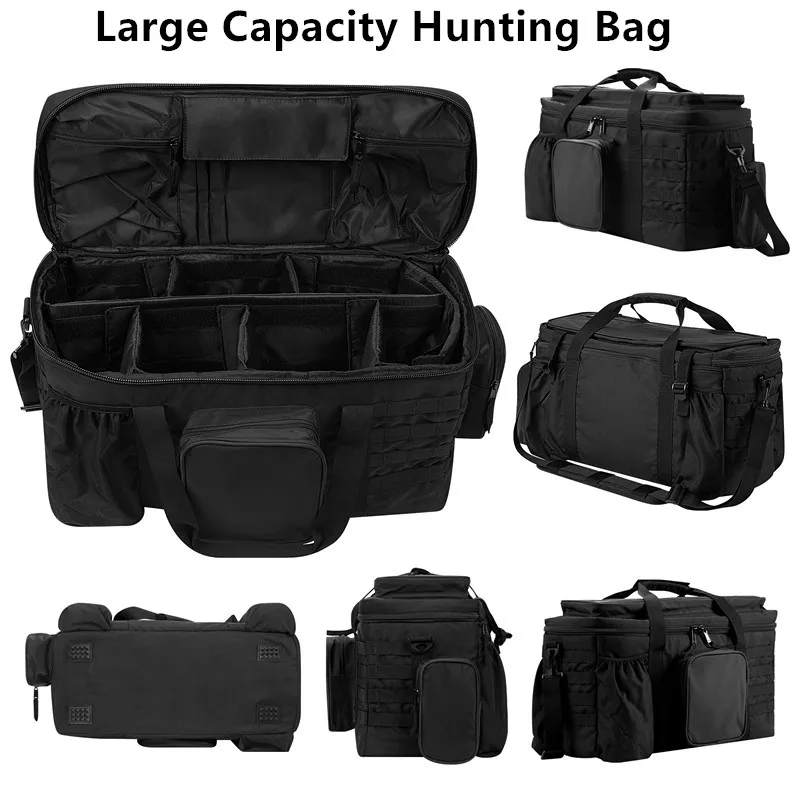 SoarOwl Tactical Gun Target Bag Pistol Shooting Duffel Bag Large Capacity 600D Fabric Waterproof and Wearable Hunting Range Bag