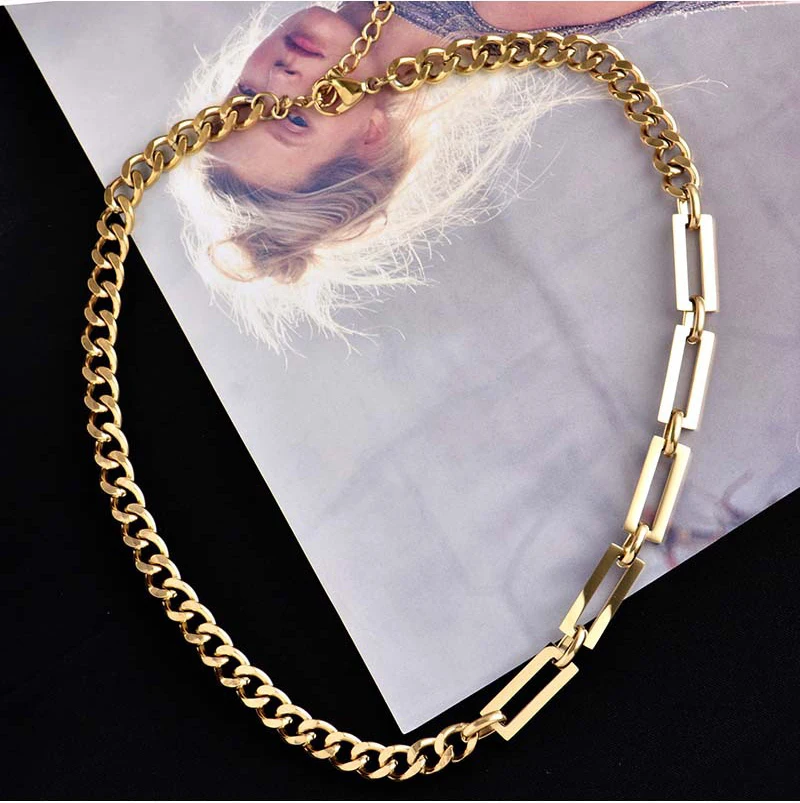 XIYANIKE 316L Stainless Steel Geometric Necklace For Women Choker Trend Party Gift Fashion Jewelry