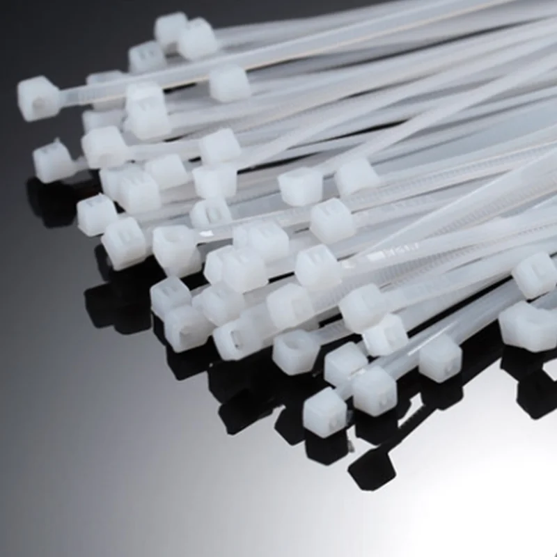 100PCS 3 X 60/80/100/120/150/200mm 4 X 150/200/250/300 White Milk Cable Wire Zip Ties Self Locking Nylon Cable Tie