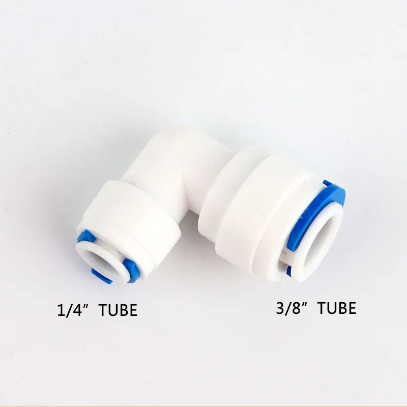 1/4 "Ống-3/8" OD Ống PE Ống Vòi Khuỷu Tay 6040 Đường Kính Trong 6.5MM-9.5MM Đầu Nối Nhanh Bể Cá Lọc Nước RO