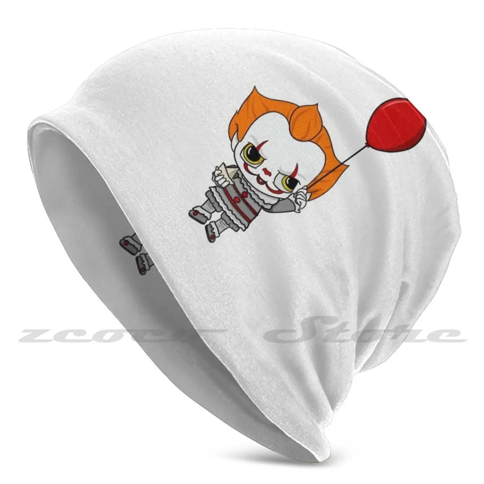 Float Knit Hat Elastic Soft Personalized Pattern Present Cap Clown Balloon Wise Penny Horror