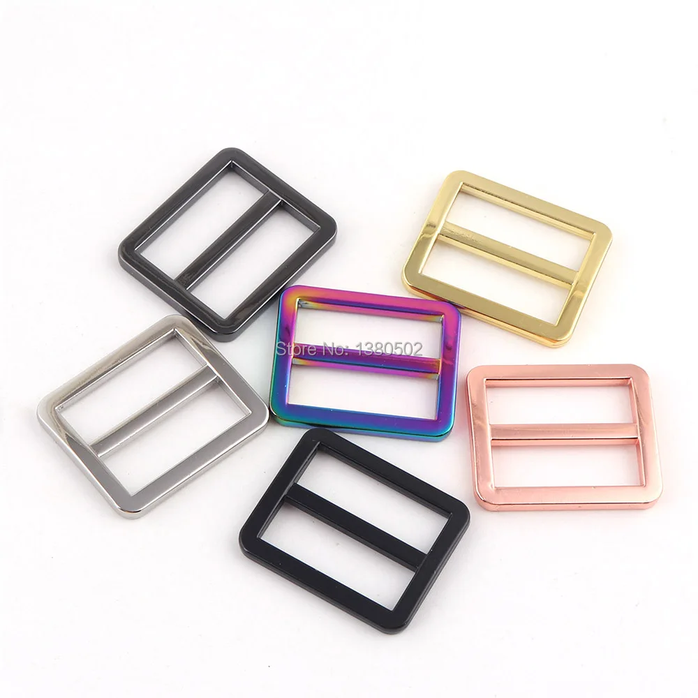 10PCS/lot Rose gold/rainbow/gold/black Slider buckles Alloy Tri-Glide Slider buckle for 25mm Strap Belt Bags Garment Accessories