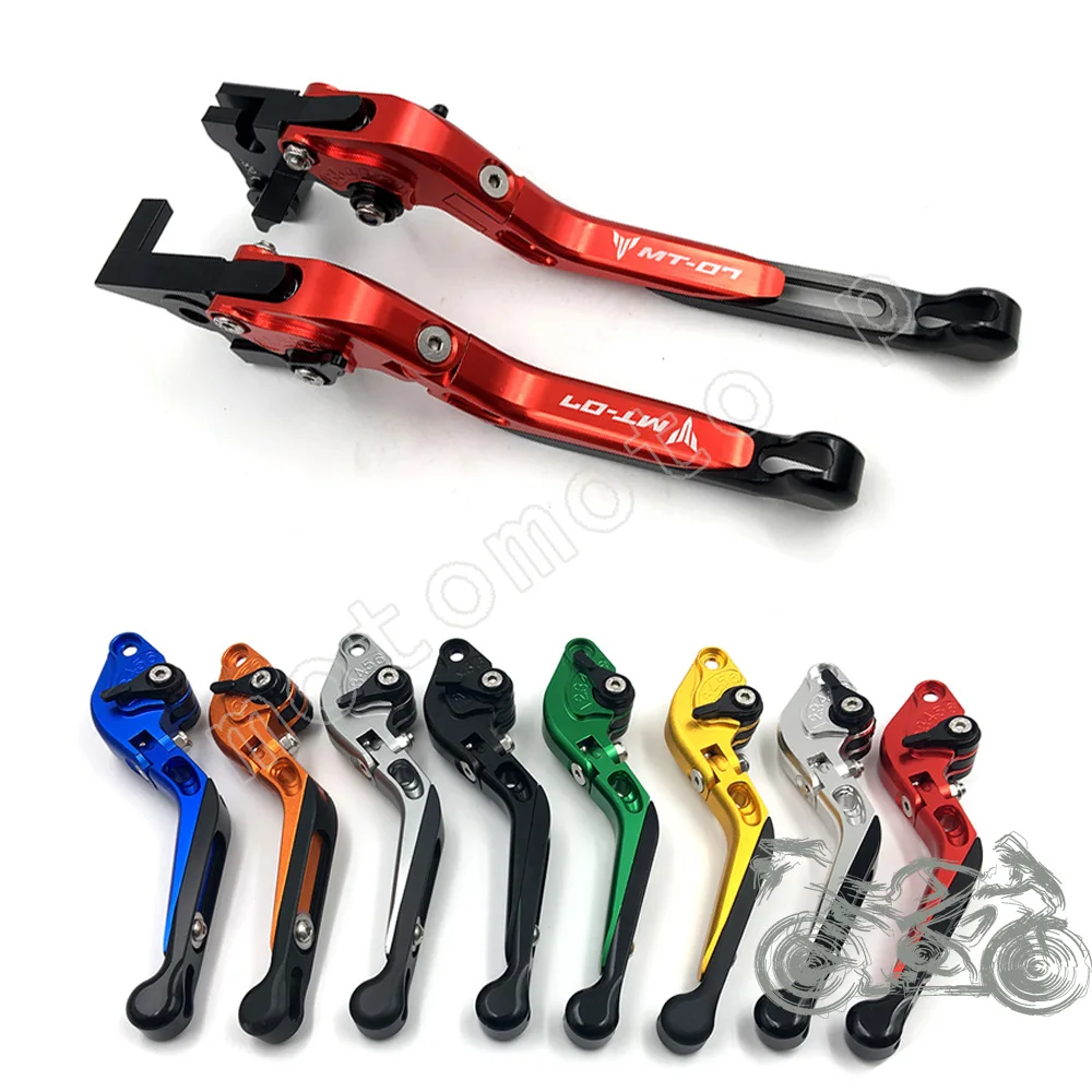 MT07 Logo for MT 07 MT-07 2014-2016 Motorcycle Accessories Adjustable Folding Extendable Brake Clutch Levers Blue