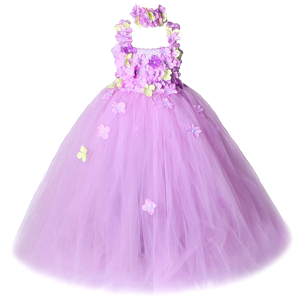 

Flower Girl Long Dress for Wedding Birthday Fairy Dresses for Kids Tutu Costumes Princess Girls Bridesmaid Ball Gown Full Length