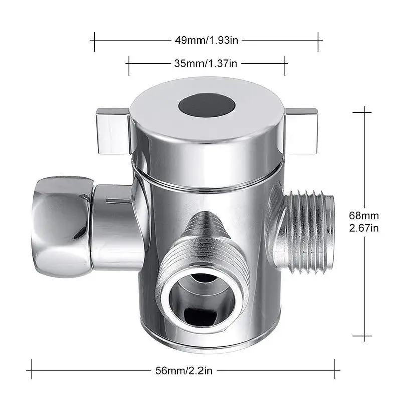 Multi Função T-Adaptador para WC, 3 Way Shower Head, Válvula Faucet Desvio, Acessório do banheiro, G1, 2 "Valve, Adaptador Bidé, Sw U5J4