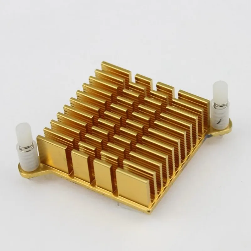 100PCS LOT 39mm x 39mm X 13mm Golden Aluminium Cooler Heatsink For PC Northbridge Chipset Cooling