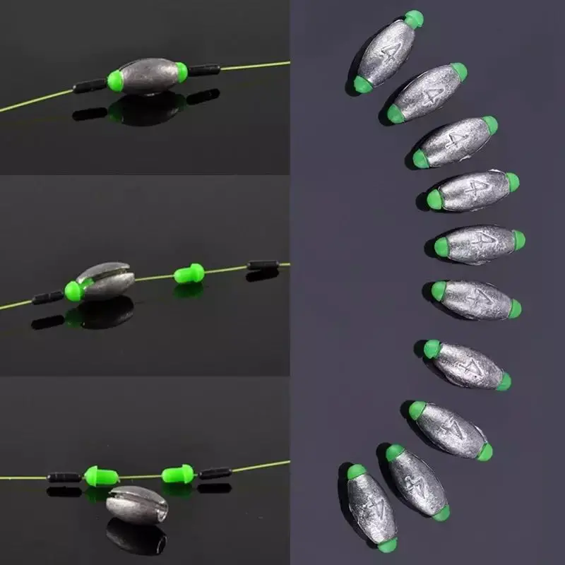 5pcs/10pcs Fishing Weight Sinker 2g-30g Olive Shape Slip Shot Sinkers Carp Fishing Accessories image 4