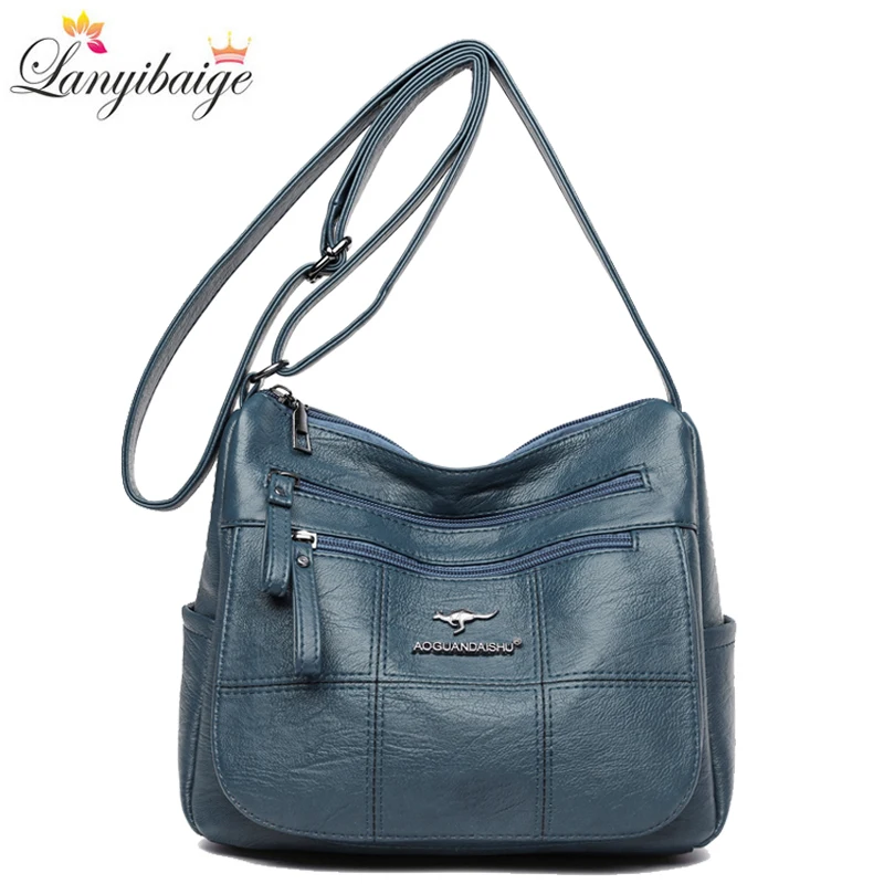 Bolso de mano de diseñador de lujo para mujer, bandolera de hombro de cuero PU suave, monederos y bolsos de mensajero informales, 2024