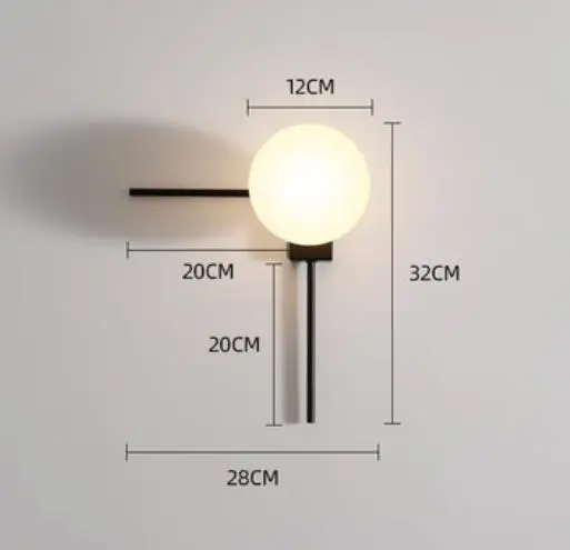 Scandinavische witte glazen wandlamp Metaal Minimalistisch geometrisch licht Art Line Design Woonkamer Badkamer keuken restaurant wandlamp