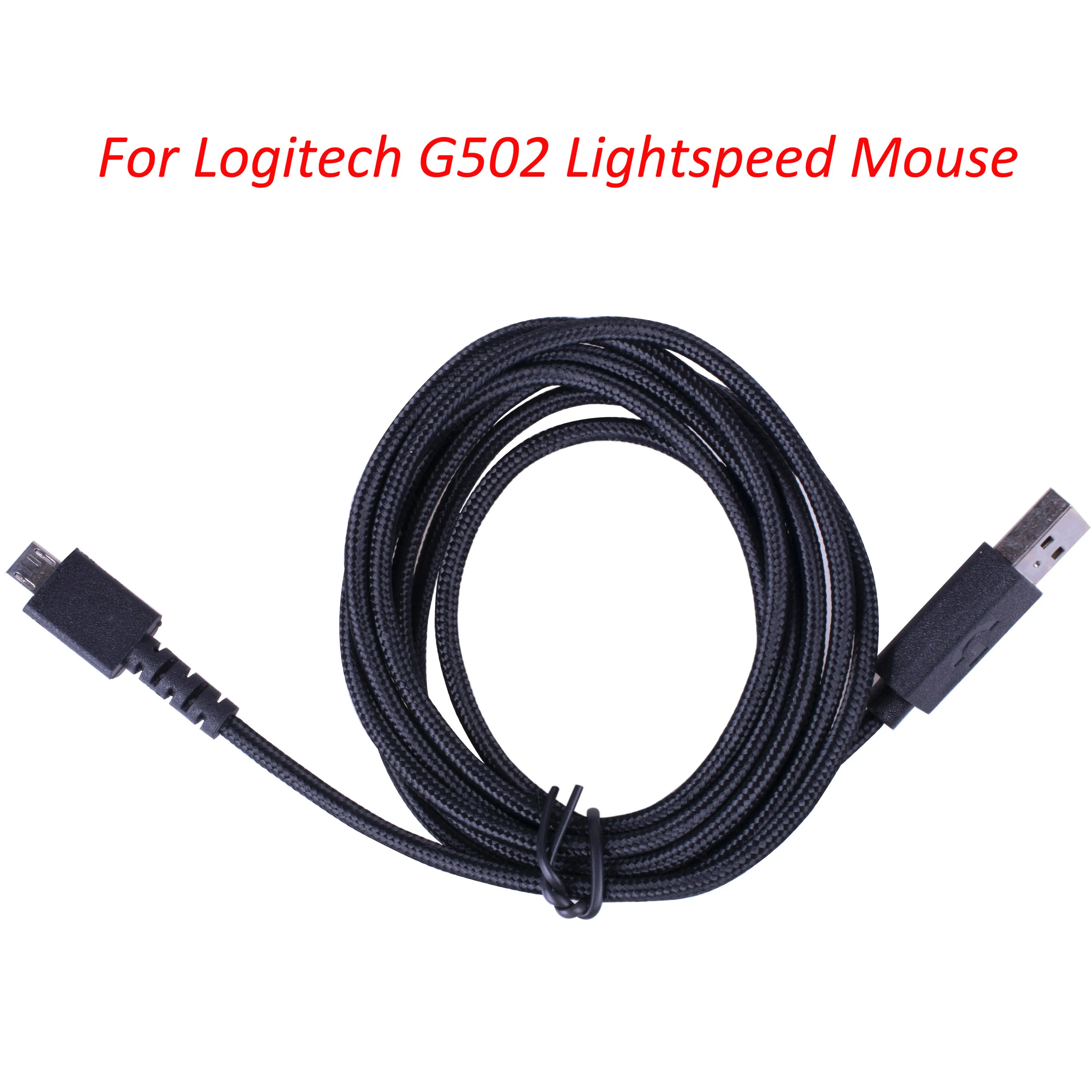 Braided USB Mouse Cable Black Charging Cord Replacement for Logitech G502 Lightspeed Wireless Gaming Mice High Quality