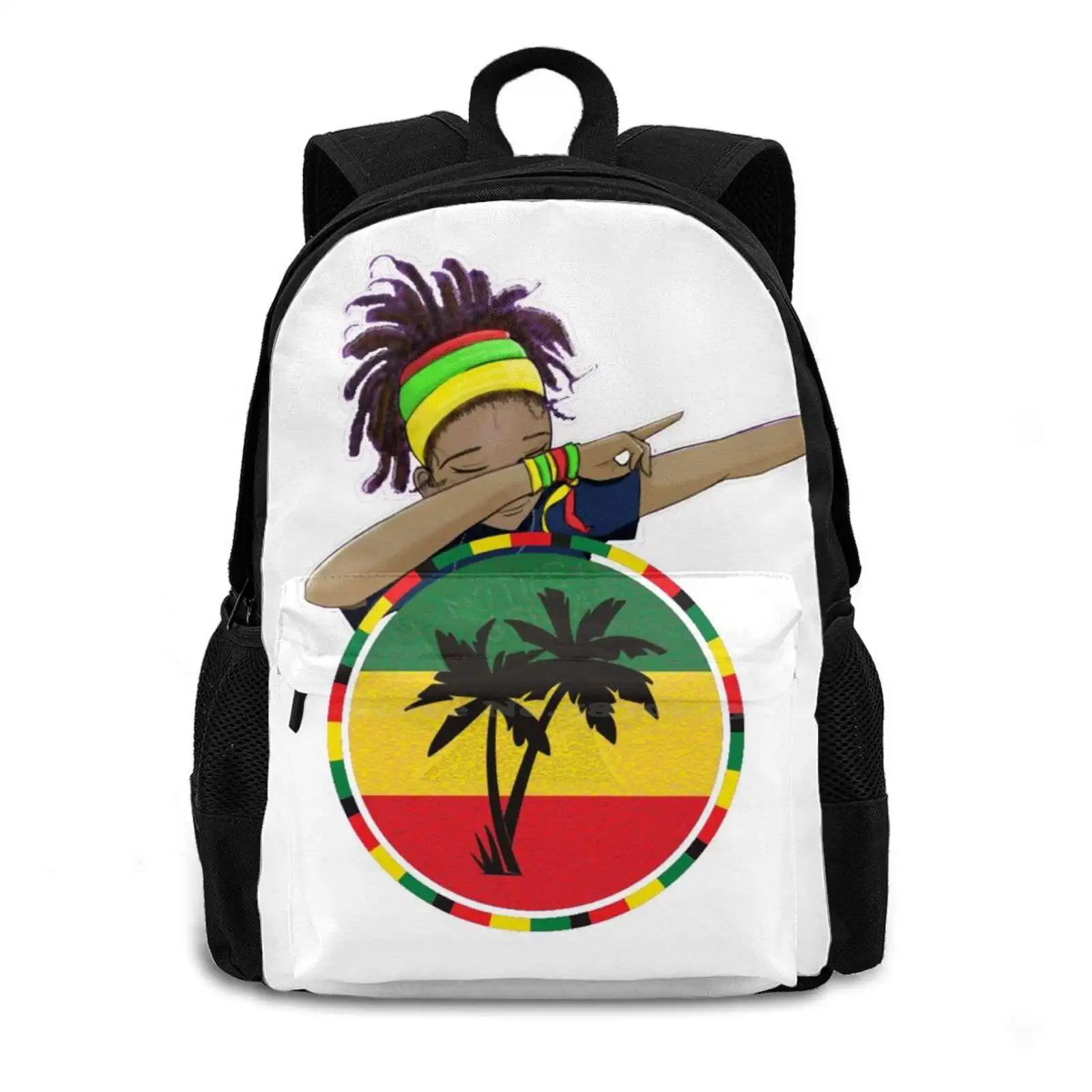 Dreadlock Rastafari & Accessories Large Capacity Fashion Backpack Laptop Travel Bags Marley Dreadlock Dreads Rasta