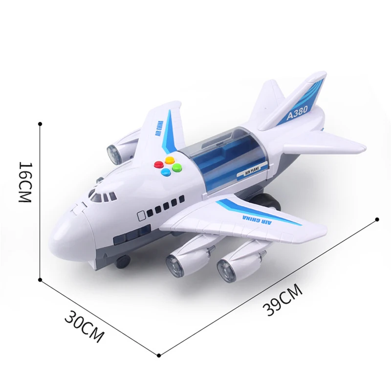 Simulation Track Inertia Airplane Music Stroy With Lighting Plane Passenger Plane Toy Diecasts Car Boy Educational Toy Kids Gift