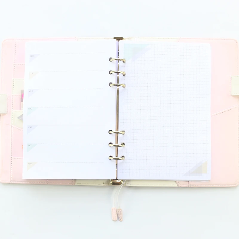 Domikee cute colorful 6 holes refilling inner papers core for binder notebooks stationery:daily weekly monthly planner,A5A6