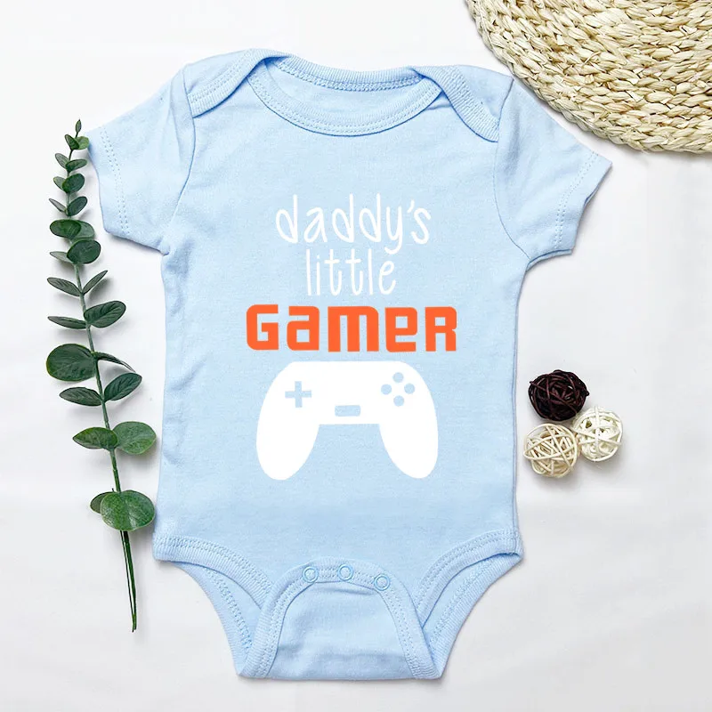 Daddy's Little Gamer Newborn Baby Bodysuit Casual Black Jumpsuits Baby Body Boys Girls Clothing Outfits 0-24M Drop Ship