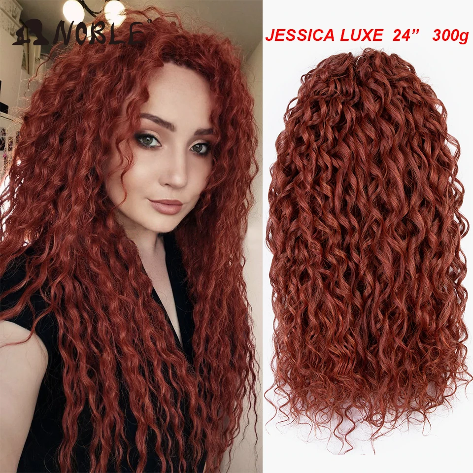 Noble Gehaakte Haar Zacht Water Wave Twist Haak Hair Synthetische Vlecht Haar Ombre Blond Rood 24 "Diepe Golf Vlechten haarverlenging