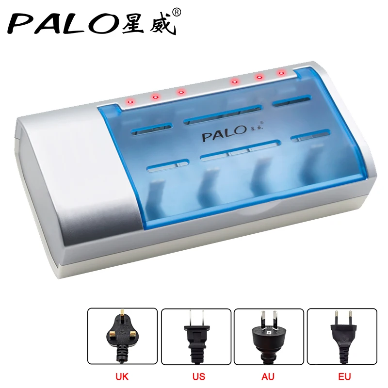PALO AA 1.2V Pin AAA Sạc C D R20 R12 Pin Sạc Nhanh Cho 1.2V Ni-MH NI-CD pin AA AAA C D Size 9V Bateria