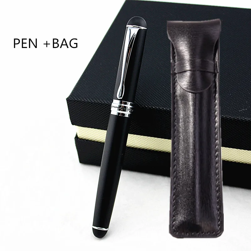 Luxury Jinhao X750 school Office Writing Stationery ink pen Business metal Calligraphy Fountain Pen ink (Frosted Black)