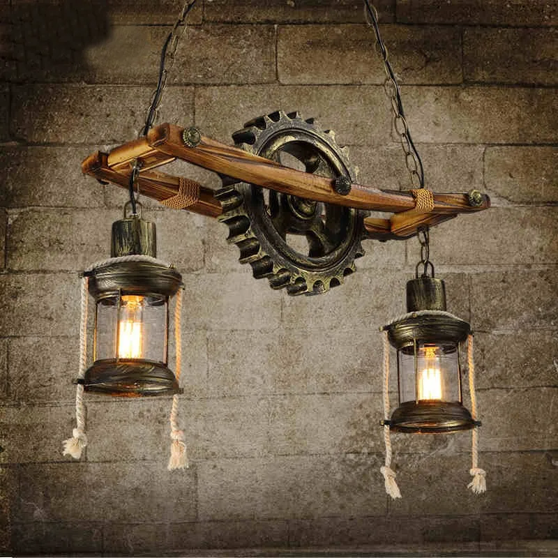 

Art creative personality cafe restaurant bar solid wood art chandelier